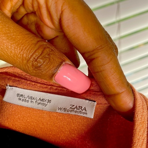 ZARA Pink/Peach Midi Shirt Dress - Picture 7 of 15